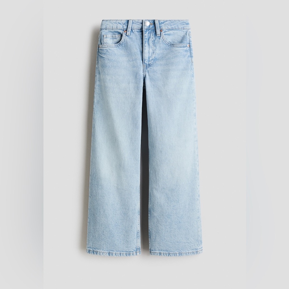 Girls H&M Willow Wide Leg Jeans -Light Blue EUC Waist